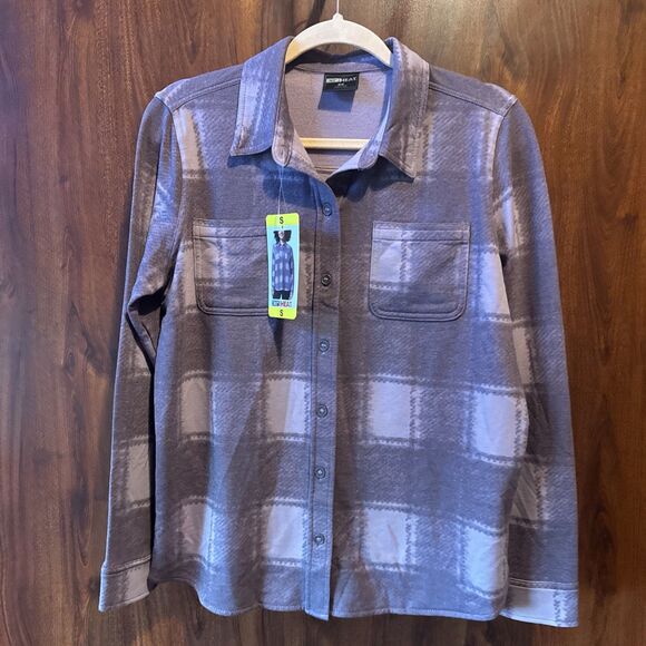 32 Degrees Womens Cozy Knit Fleece Button Down Flannel 2 Chest Pocket Size S - Picture 1 of 10